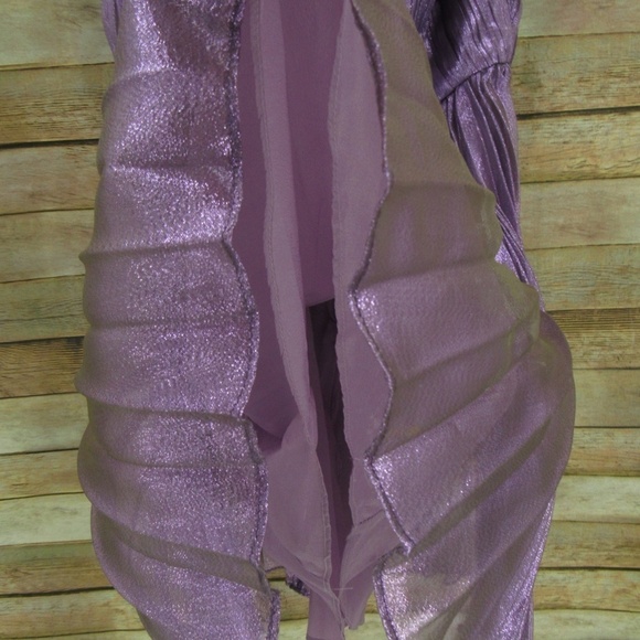 Collective The Label Metallic Purple Off Shoulder Dress 8 - Picture 6 of 16